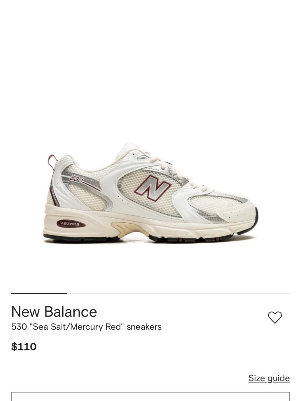 New Balance 530 Sneakers in Sea Salt with Red Accents
